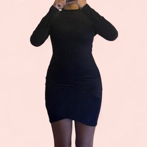 Fashion Nova Chic Black Long Sleeve Dress